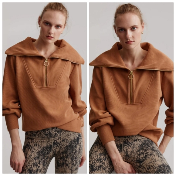New Varley Vine Half-Zip Rye Pullover Sweatshirt NWT Size Small - Picture 1 of 15